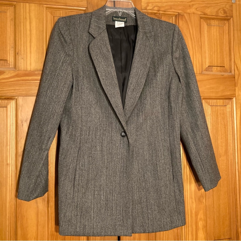 NWOT Harve Benard Vintage 80s Blazer 100% Wool Gray Black Lined Size 10